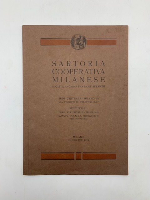 Sartoria cooperativa milanese. Società anonima fra sarti e sarte (Catalogo, 1923)